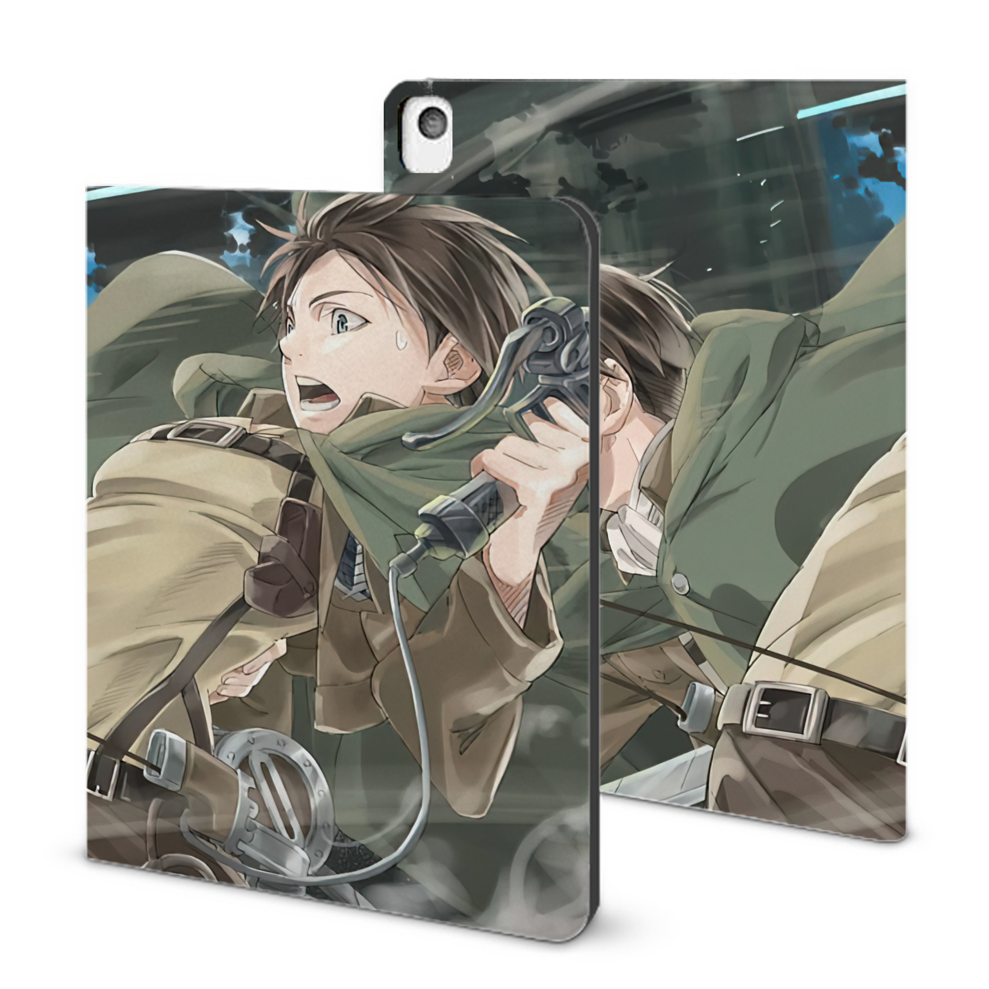 （画像用） 進撃の巨人 Attack on Titan IPadケース ペンホルダー付き ブックスタイルデザイン